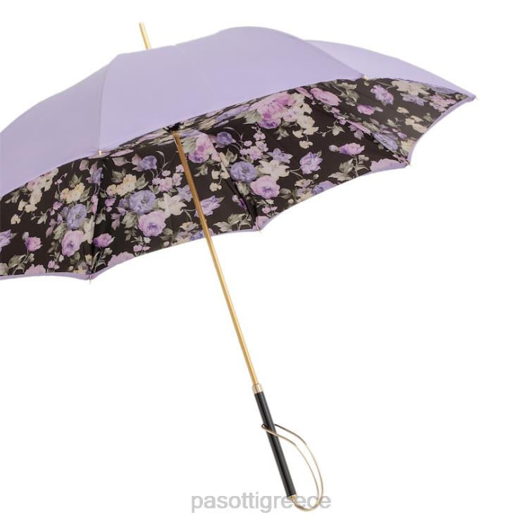 ομπρέλα | PASOTTI 189 52693-70 s - ομπρέλα με λιλά λουλούδια διπλό ύφασμα 2N6B8345 γυναίκες